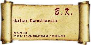 Balan Konstancia névjegykártya